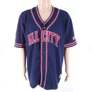 Steve & Barry's Men All City Baseball Jersey Shirt USA City Wide Blue Size XXXL